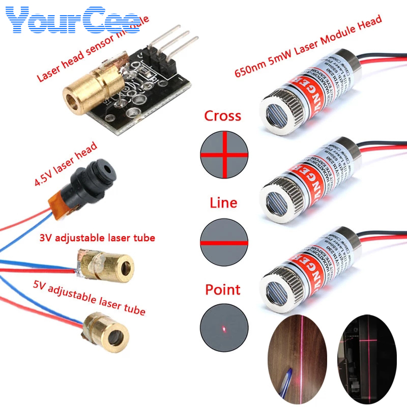 2pcs 650nm 5mW Red Point/Line/ - Industrial Laser Line Module ulasan dan harga