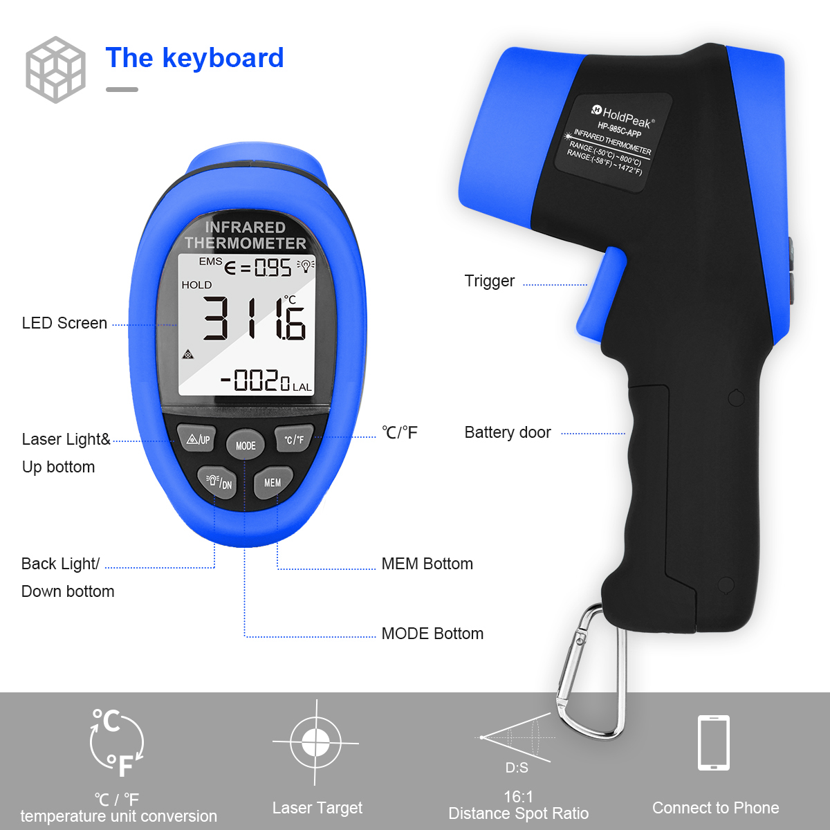 HoldPeak Infrared Thermometer  - Industrial Laser Temperature ulasan dan harga