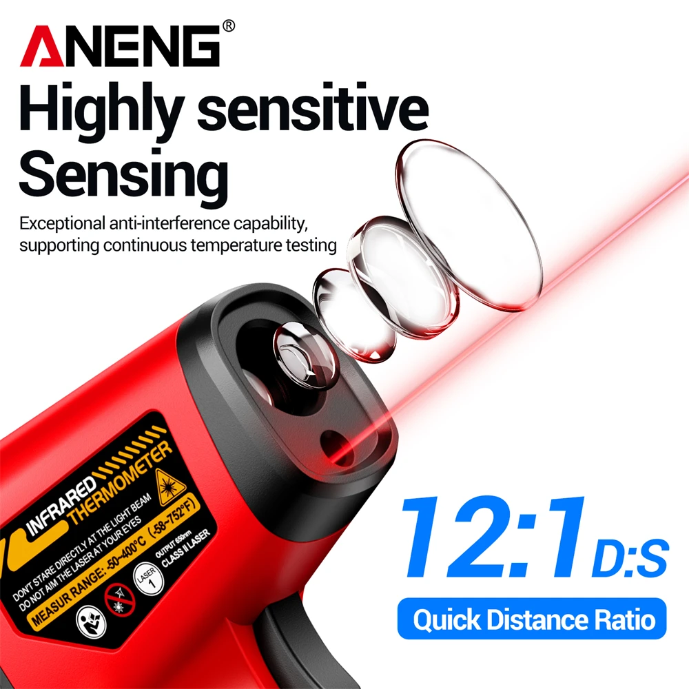 ANENG TH204 Non-contact Infrar - Industrial Laser Temperature ulasan dan harga